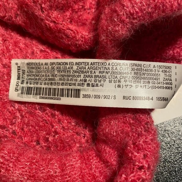 Zara Open Back Knit Pink Sweater Tie Back, Size Small - Picture 13 of 16